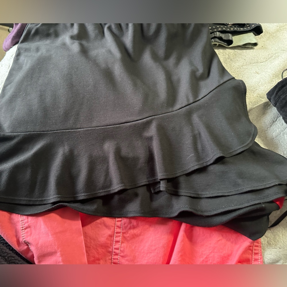 Fun asymmetrical ruffle bottom skirt